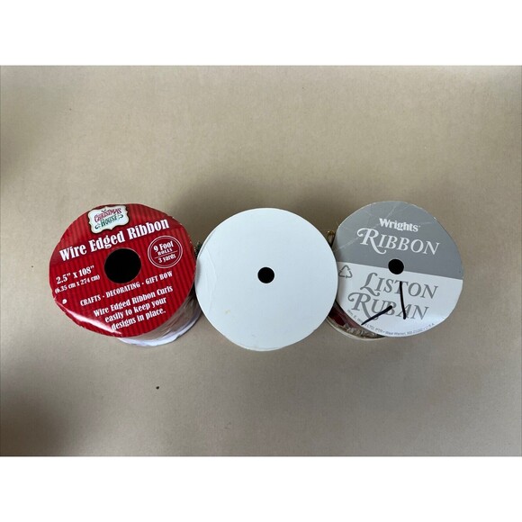 Vintage‎ New Crafting Holiday Christmas Ribbon Lot, Wire Edge Ribbon Floral - Picture 8 of 10